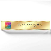 Upload uw logo professioneel elegant goud naambordje (Voorkant)