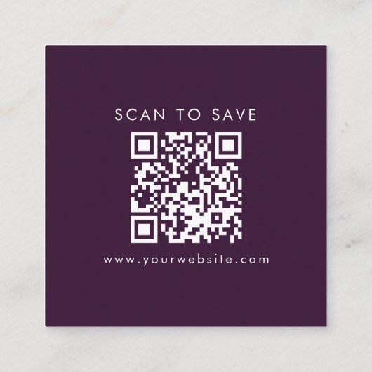 Upload uw Logo QR Code Generator Custom Modern Vierkante Visitekaartje (Achterkant)