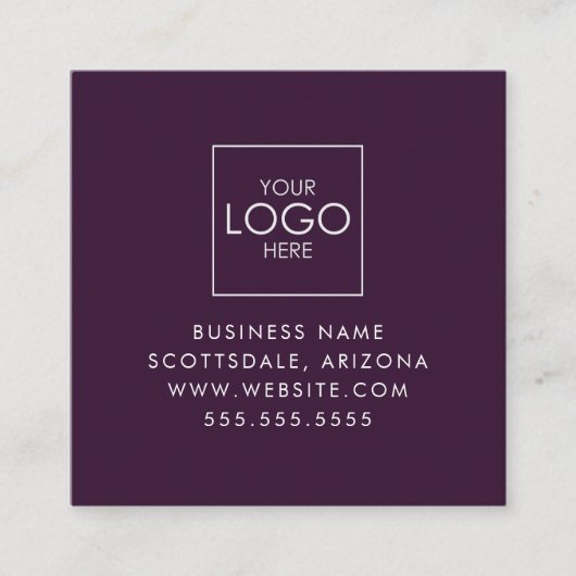 Upload uw Logo QR Code Generator Custom Modern Vierkante Visitekaartje (Voorkant)