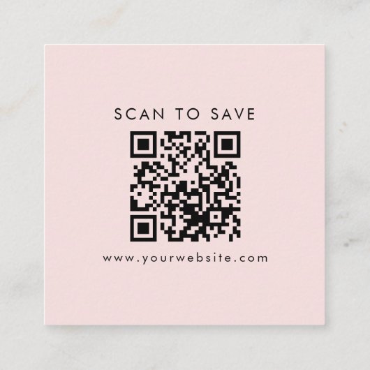 Upload uw Logo QR Code Generator Custom Modern Vierkante Visitekaartje (Achterkant)