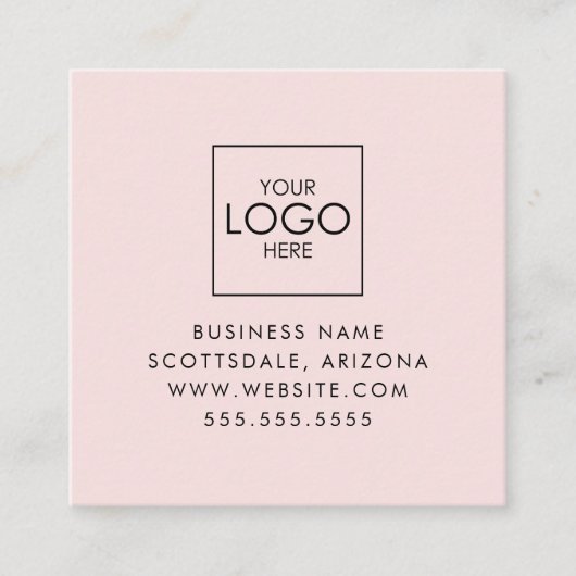 Upload uw Logo QR Code Generator Custom Modern Vierkante Visitekaartje (Voorkant)