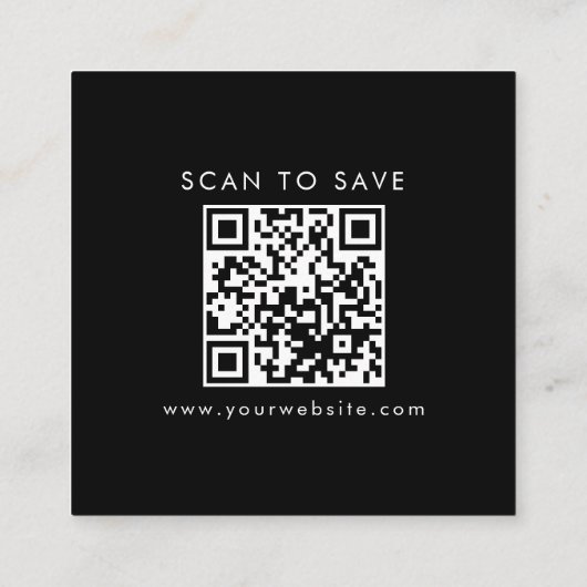 Upload uw Logo QR Code Generator Custom Modern Vierkante Visitekaartje (Achterkant)