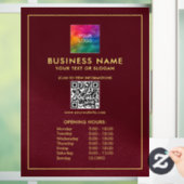Upload uw Logo QR code Sjabloon openingstijden Raamsticker (Huis)
