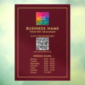 Upload uw logo QR-code sjabloon openingsuren  Raamsticker (Vel 3)