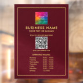 Upload uw logo QR-code sjabloon openingsuren  Raamsticker (Vel 2)
