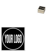 Upload uw Logo | Square Round Business Logo Rubberstempel (Gestempeld)