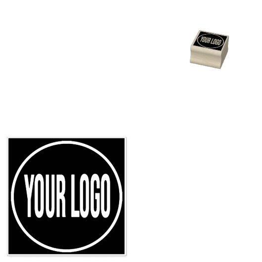 Upload uw Logo | Square Round Business Logo Rubberstempel (Gestempeld)