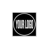 Upload uw Logo | Square Round Business Logo Rubberstempel (Afrduk)