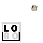 Upload uw Logo ▓ Square Round Business Logo Rubberstempel (Gestempeld)
