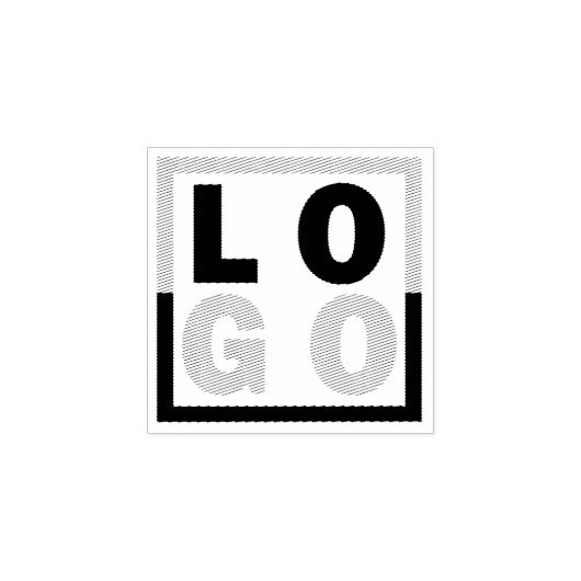 Upload uw Logo ▓ Square Round Business Logo Rubberstempel (Afrduk)