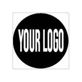 Upload uw Logo, vierkant rondewerk Logo Rubberstempel (Afrduk)