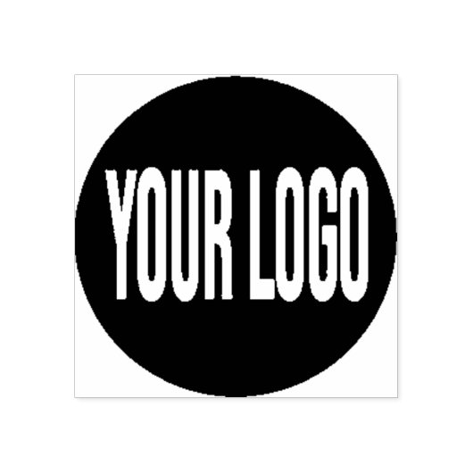 Upload uw Logo, vierkant rondewerk Logo Rubberstempel (Afrduk)