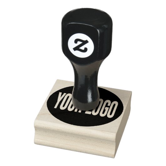 Upload uw Logo, vierkant rondewerk Logo Rubberstempel (Stempel)