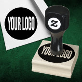 Upload uw Logo, vierkant rondewerk Logo Rubberstempel