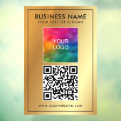 Upload uw logo Voeg tekst toe QR-code sjabloon Gou Raamsticker (Vel 3)