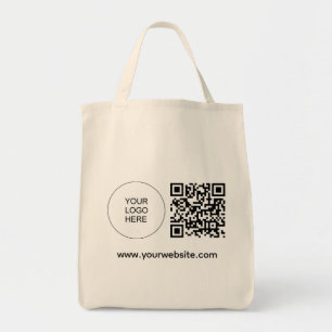 Upload uw Logo website adres Sjabloon QR code Tote Bag
