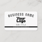 Upload uw Logo | Wit & Zwart (bewerkbaar) Visitekaartje (Voorkant)