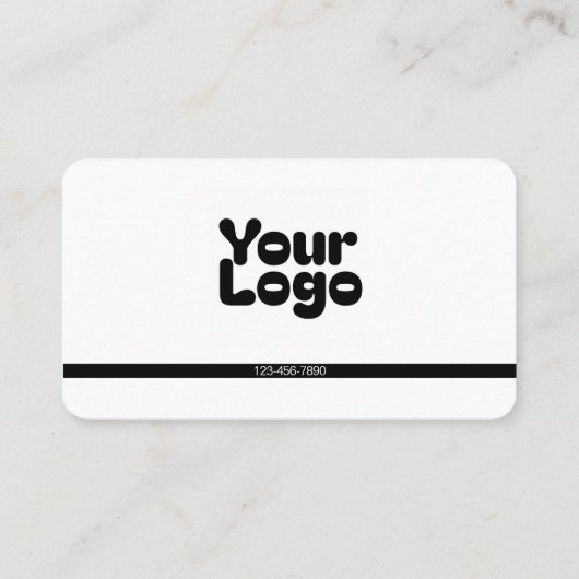 Upload uw Logo | Wit & Zwart (bewerkbaar) Visitekaartje (Achterkant)