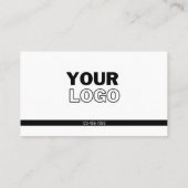 Upload uw Logo | Wit & Zwart (bewerkbaar) Visitekaartje (Achterkant)