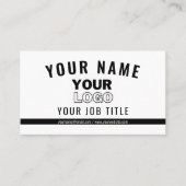 Upload uw Logo | Wit & Zwart (bewerkbaar) Visitekaartje (Voorkant)