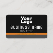 Upload uw Logo | Zwart Grijs & Sinaasappel (bewerk Visitekaartje (Voorkant)