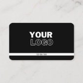 Upload uw Logo | Zwart-wit (bewerkbaar) Visitekaartje (Achterkant)