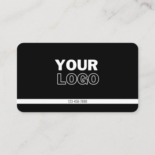 Upload uw Logo | Zwart-wit (bewerkbaar) Visitekaartje (Achterkant)