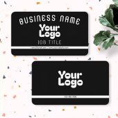 Upload uw Logo | Zwart-wit (bewerkbaar) Visitekaartje