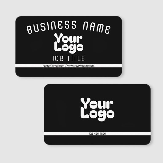 Upload uw Logo | Zwart-wit (bewerkbaar) Visitekaartje