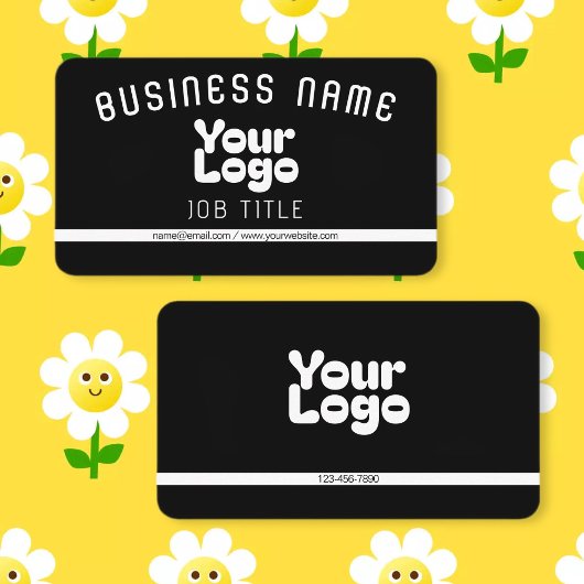 Upload uw Logo | Zwart-wit (bewerkbaar) Visitekaartje