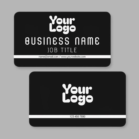 Upload uw Logo | Zwart-wit (bewerkbaar) Visitekaartje