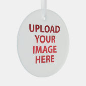 Upload Uw loves Afbeelding Foto Logo Glas Ornament (Voorkant Rechts)