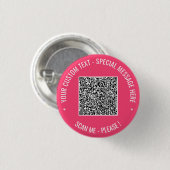 Upload uw QR-code aangepaste tekst promotieknop Ronde Button 3,2 Cm (Voorkant /achterkant)