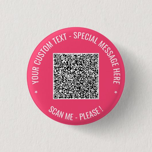 Upload uw QR-code aangepaste tekst promotieknop Ronde Button 3,2 Cm (Voorkant)