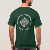 Upload uw QR-code aangepaste tekst T-shirt voorbee (Achterkant)