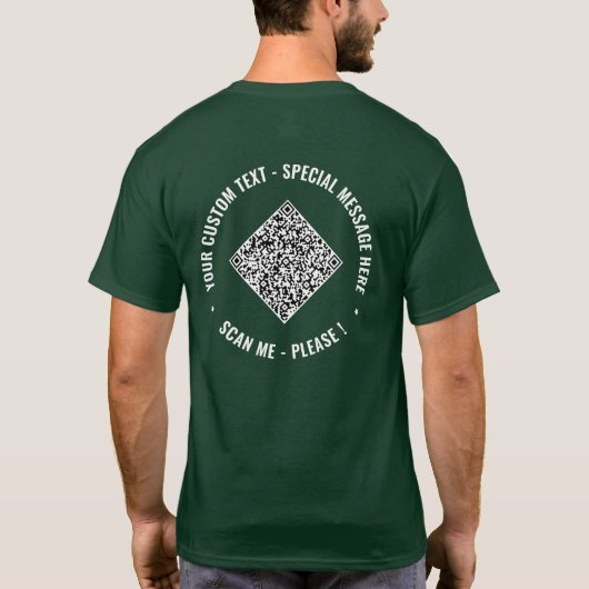 Upload uw QR-code aangepaste tekst T-shirt voorbee (Achterkant)