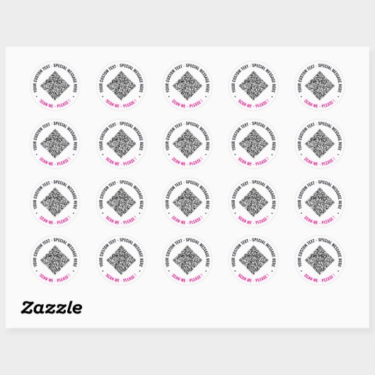 Upload uw QR-code aangepaste tekststickers voorbee Ronde Sticker (Vel)