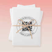 Upload uw QR-code & bewerkbare tekst Zwart Wit Inpakpapier Vel