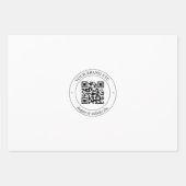 Upload uw QR-code & bewerkbare tekst Zwart Wit Inpakpapier Vel (Voorkant)