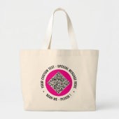 Upload uw QR-code boodschappentas voorbeeld aangep Grote Tote Bag (Voorkant)