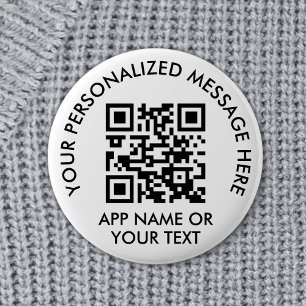 Upload uw QR-code Eenvoudige betalings-app of webs Ronde Button 5,7 Cm