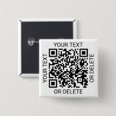 Upload uw QR-code Eenvoudige website of betaalapp Vierkante Button 5,1 Cm (Voorkant /achterkant)