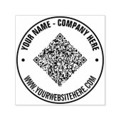 Upload uw QR-code en tekst Rond stempel voorbeeld (Design)