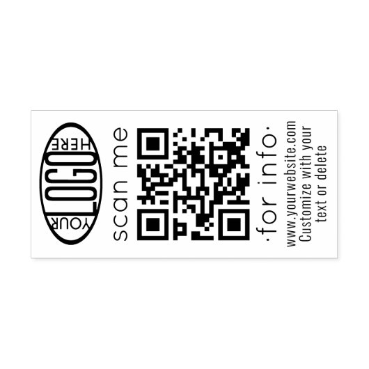 Upload uw QR-code & Logo Modern Promotional Zelfinktende Stempel (Design)