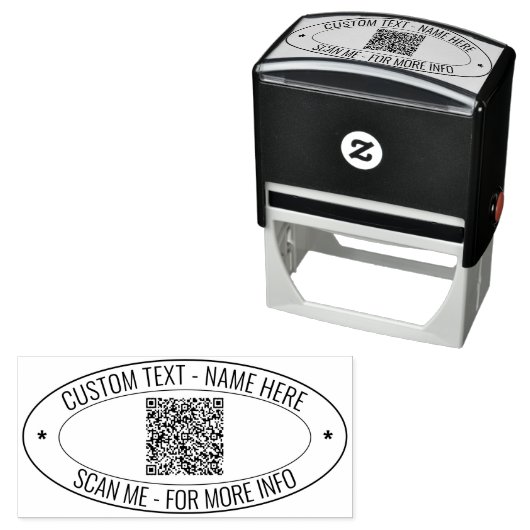 Upload uw QR-code ovale stempel voorbeeld aangepas (In situ)