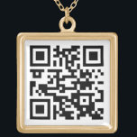 Upload uw QR-code Schattige Unique Black and White Goud Vergulden Ketting<br><div class="desc">Deel elke website met een schattig op maat scanbaar QR-code verguld ketting. Om uw eigen ketting te creëer, hoeft u alleen maar uw QR-code-afbeelding naar de sjabloon te uploaden. Als optie kunt u ook een foto of zakelijke logo uploaden. Verras vrienden met een grappig online bericht, geef mensen een eenvoudige...</div>