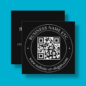 Upload uw QR-code &  tekst | Zwart Vierkante Visitekaartje