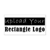 Upload uw rechthoek Logo houten handvat Rubberstempel (Afrduk)