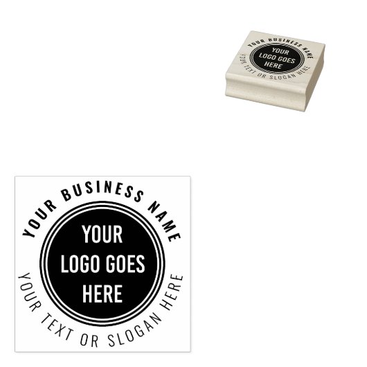 Upload uw zakelijke Logo en bedrijfslogan Rubberstempel (Gestempeld)