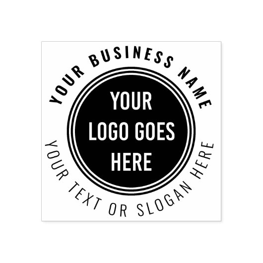 Upload uw zakelijke Logo en bedrijfslogan Rubberstempel (Afrduk)